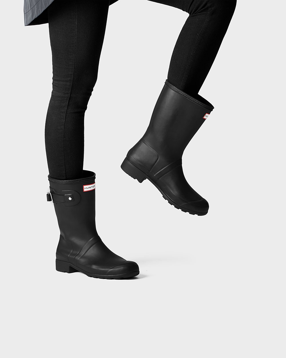 Womens Hunter Short Rain Boots Black - Original Tour Foldable - 6714259-HQ